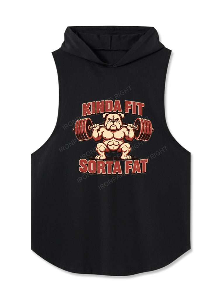 Kinda Fit Sorta Fat Bulldog Hooded Tank
