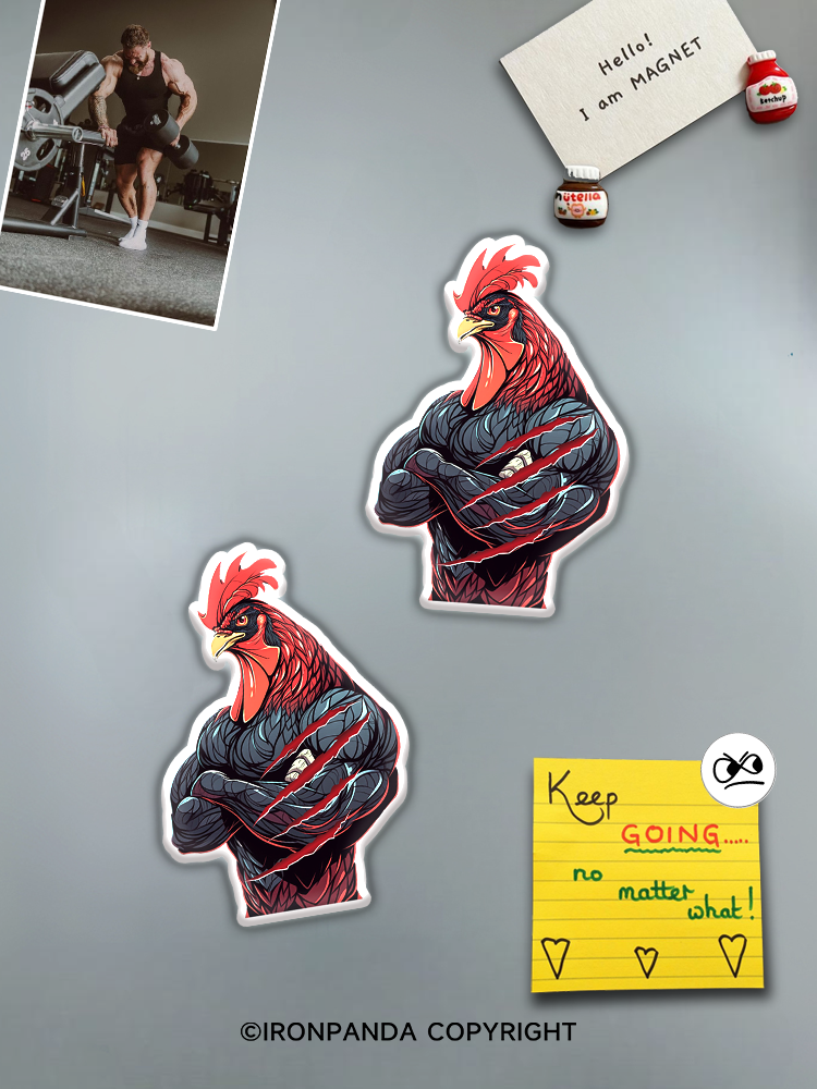 IronPanda Muscle Rooster Fridge Magnet