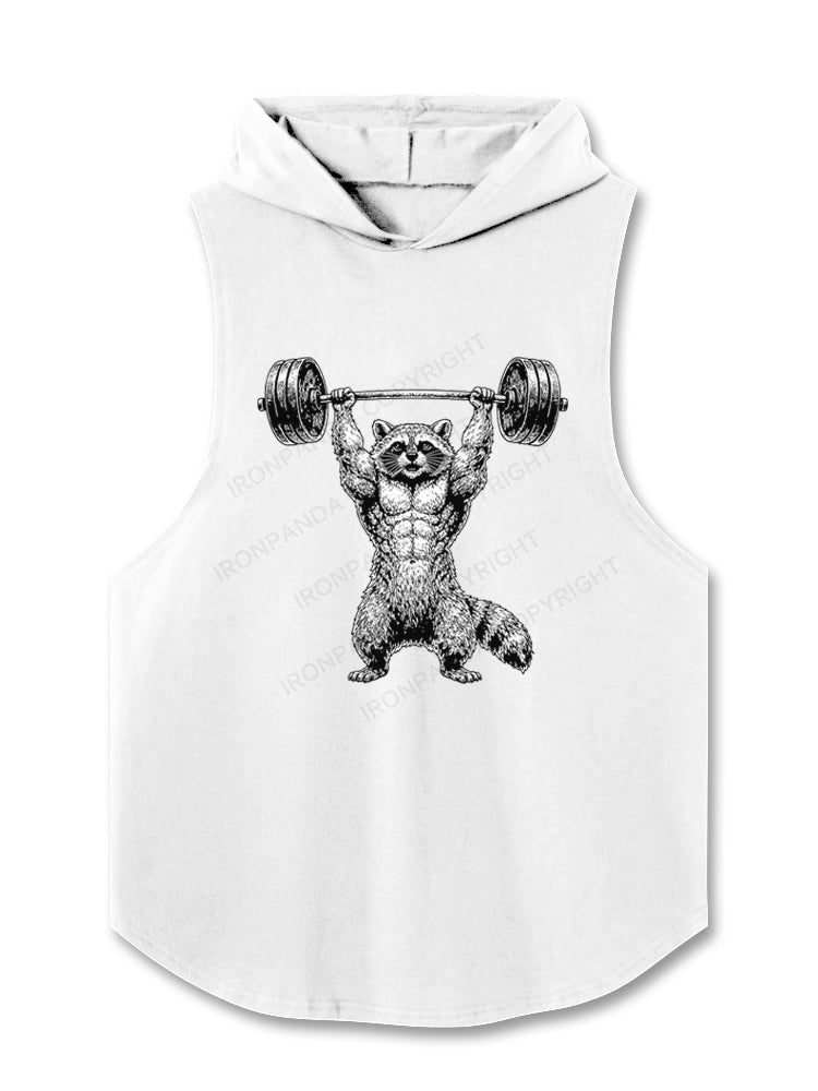 Buff Raccoon Weightlifting Hooded Tank