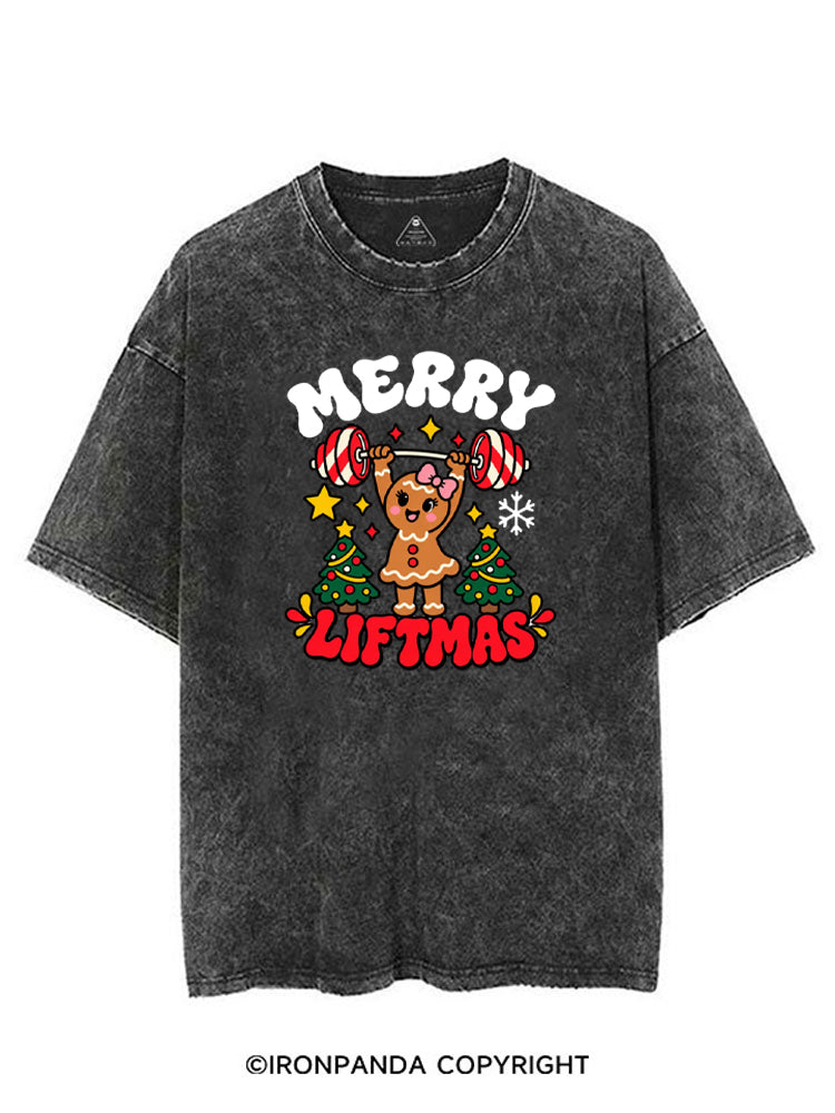 Merry Liftmas Gingerbread Weightlifting VINTAGE GYM SHIRT