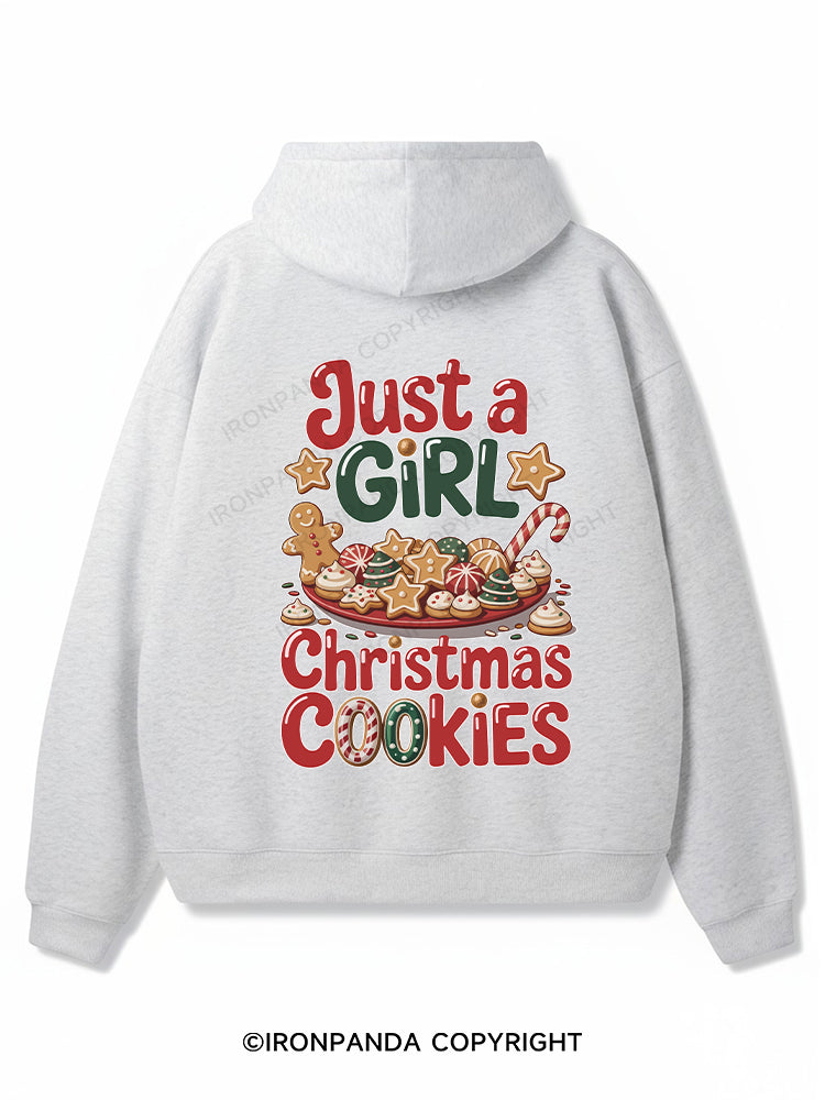 Just a girl Christmas cookies Premium Fleece Gym Hoodie