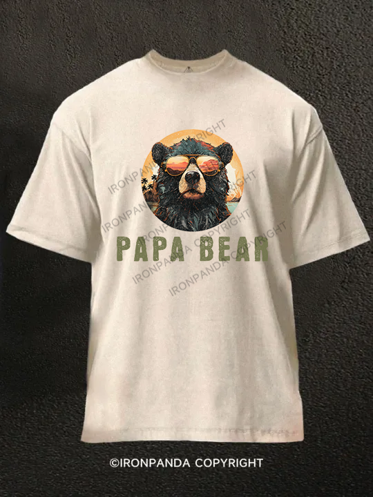 papa bear Washed Gym Shirt