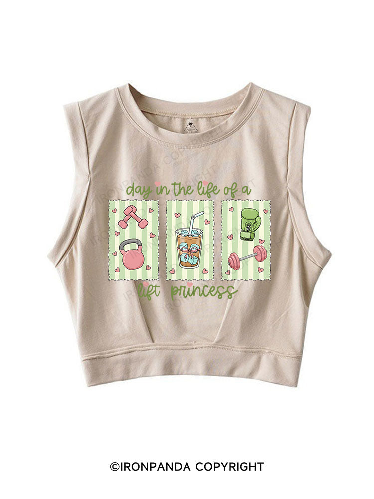 day in the life of a lift princess SLEEVELESS CROP TOPS