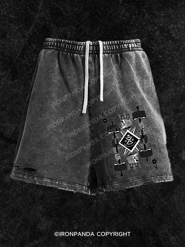 king of heavy Washed Gym Shorts