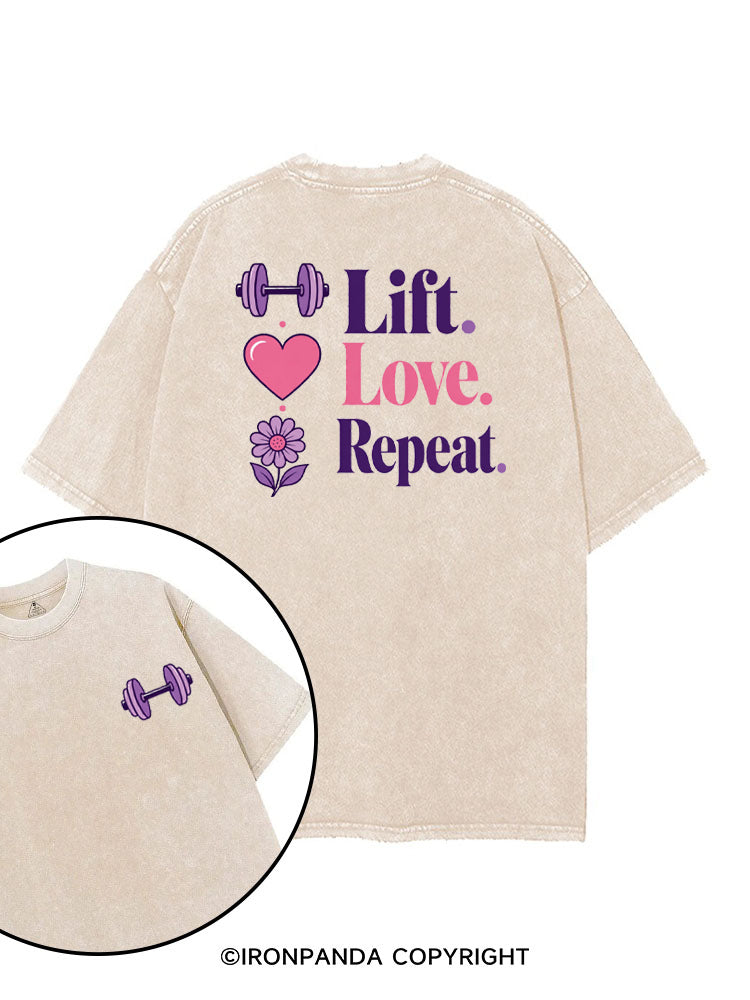 LIFT. LOVE. REPEAT printed Gym Shirt