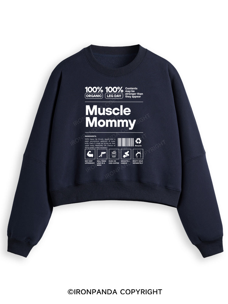 Muscle Mom Letters Fleece Crop Sweatshirt
