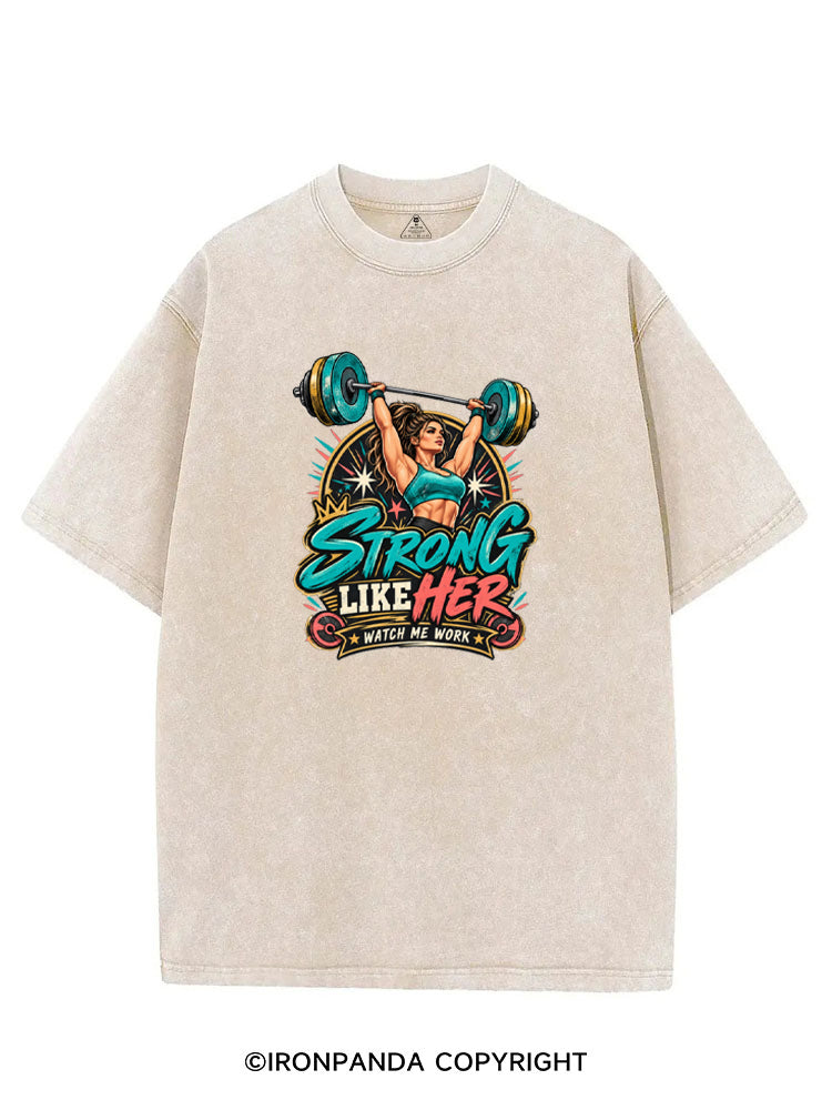 Strong Like Her Weightlifting VINTAGE GYM SHIRT