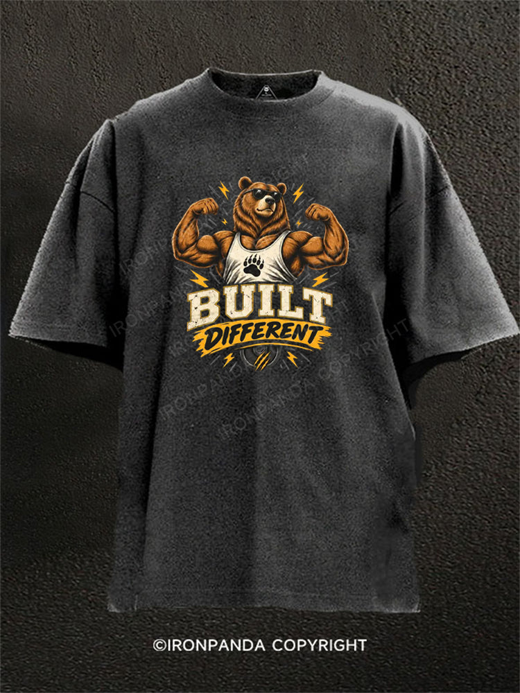 Built Different Bear Washed Gym Shirt