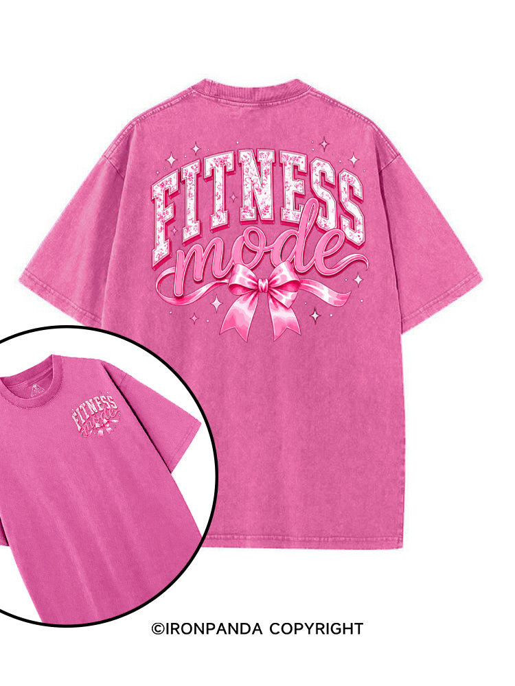 FITNESS MODE PINK GYM printed Gym Shirt