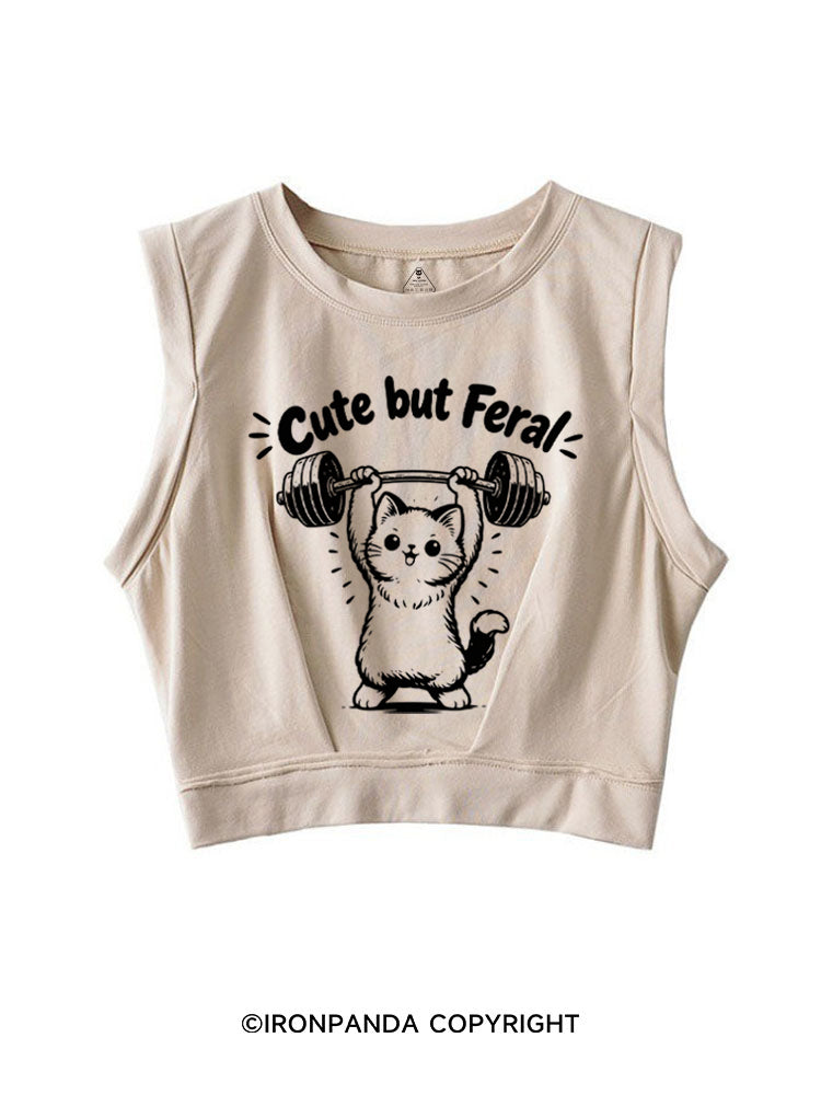 Cute but Feral SLEEVELESS CROP TOPS