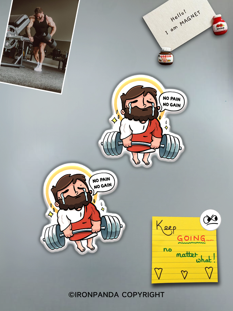IronPanda Jesus the Ultimate Deadlifter Fridge Magnet
