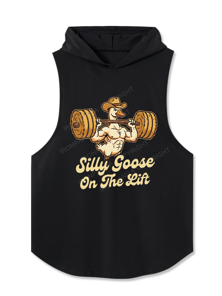 Silly Goose On The Lift Strong Muscular Hooded Tank