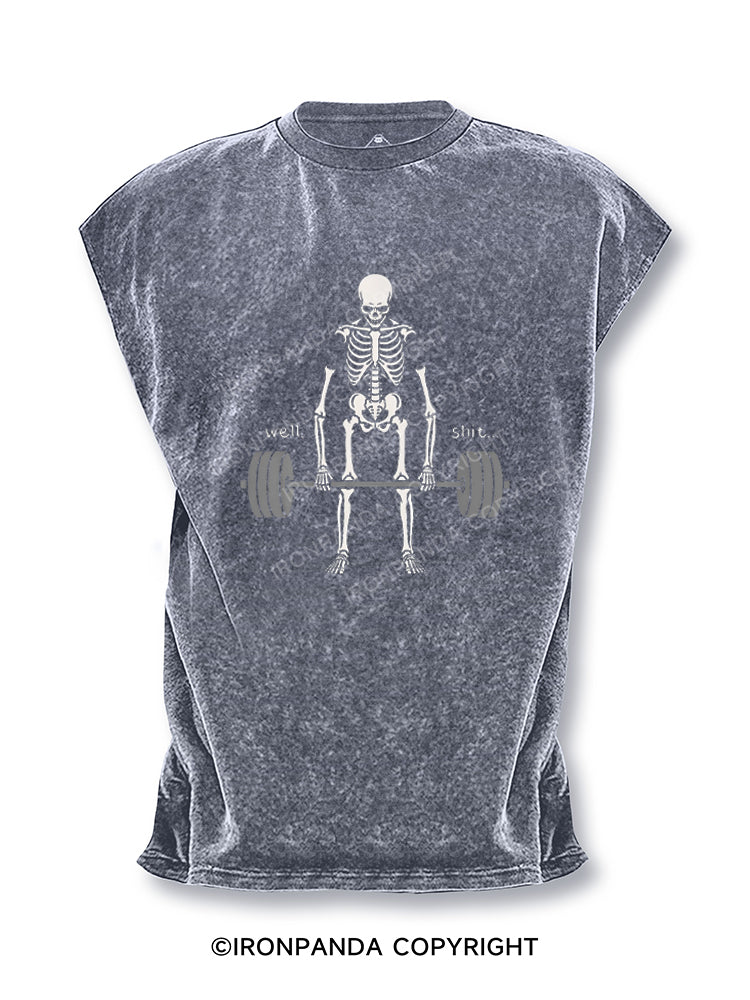 Well Shit Gym Skeleton Weightlifting Cut Off Tank