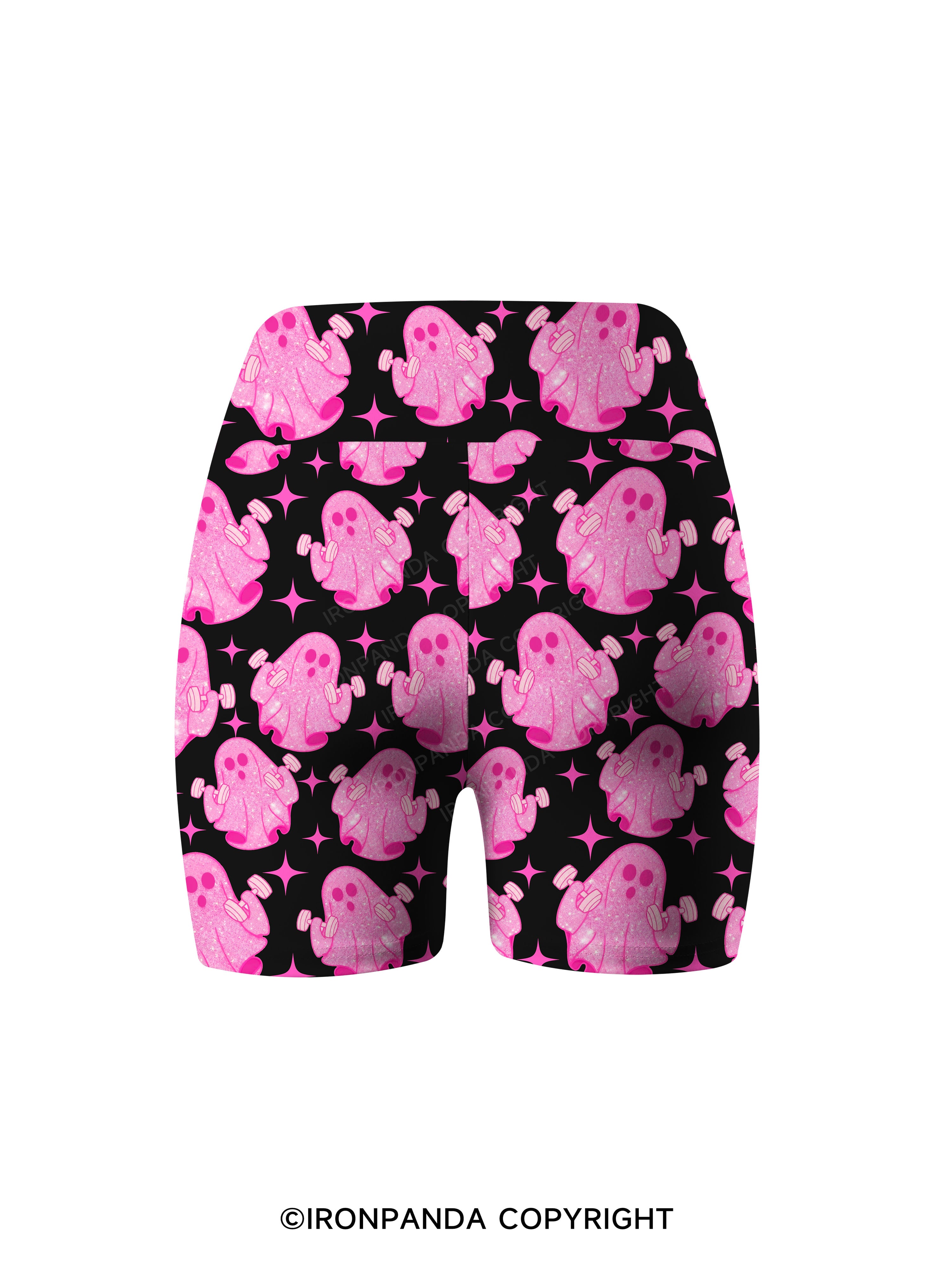 Pink Power Ghost Printed Yoga Cycling Shorts