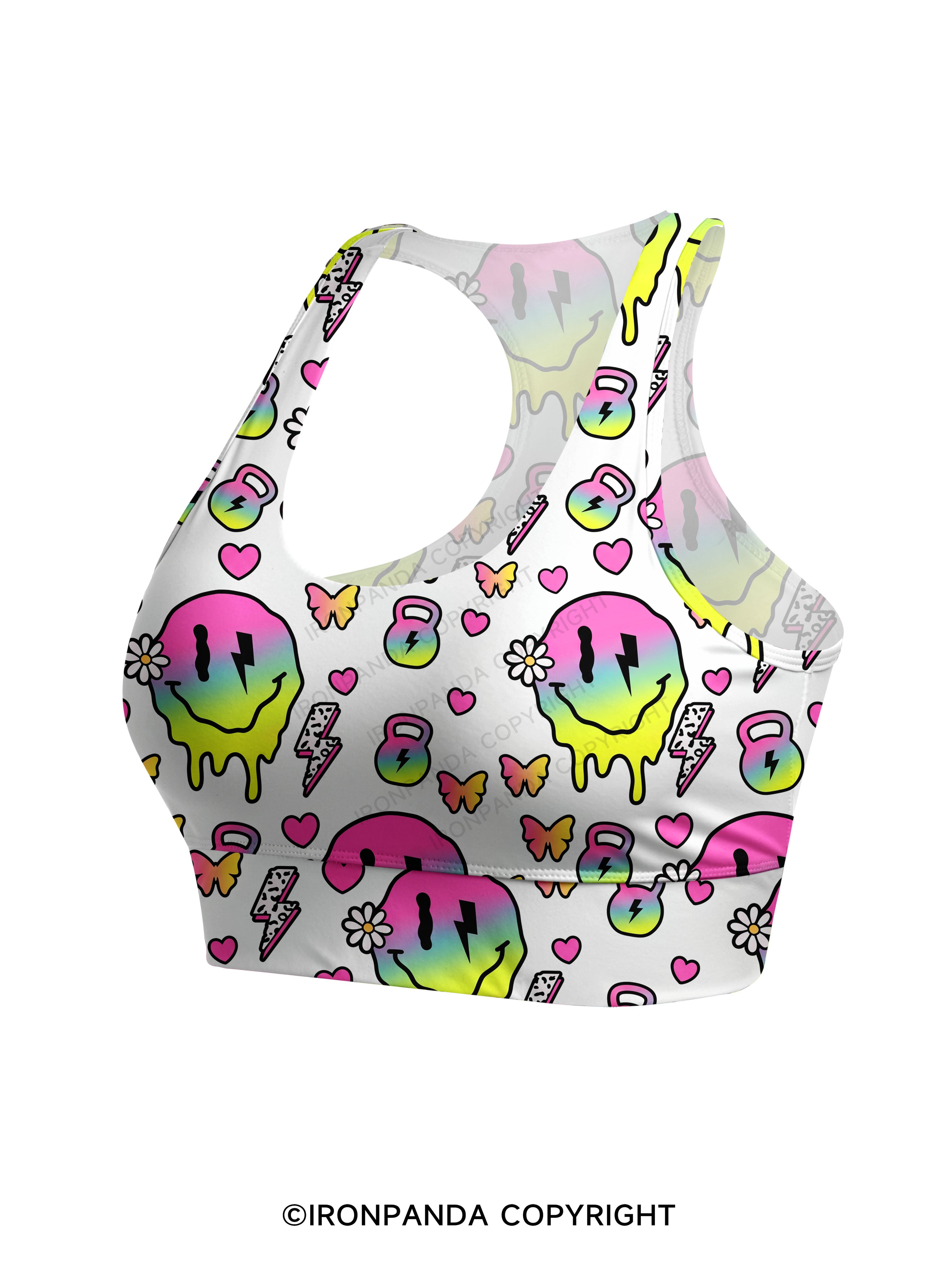 Melty Kettlebell Smile Racerback Sports Bra