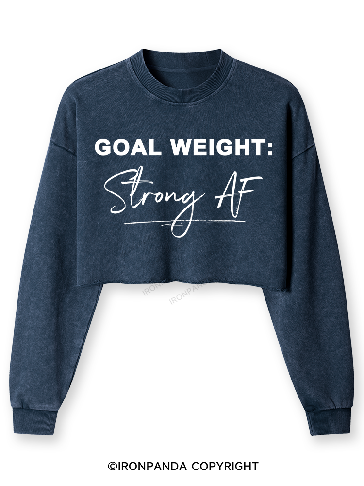 Goal Weight Strong AF Washed Long-Sleeve Crop Top