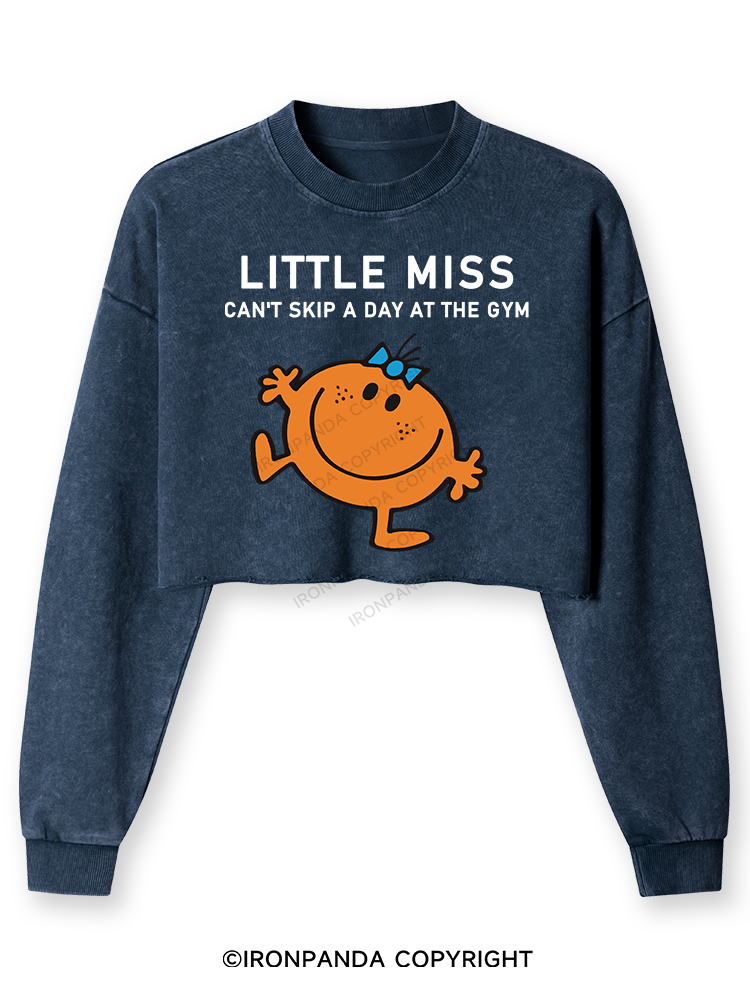 Can't Skip A Day At Gym Washed Long-Sleeve Crop Top