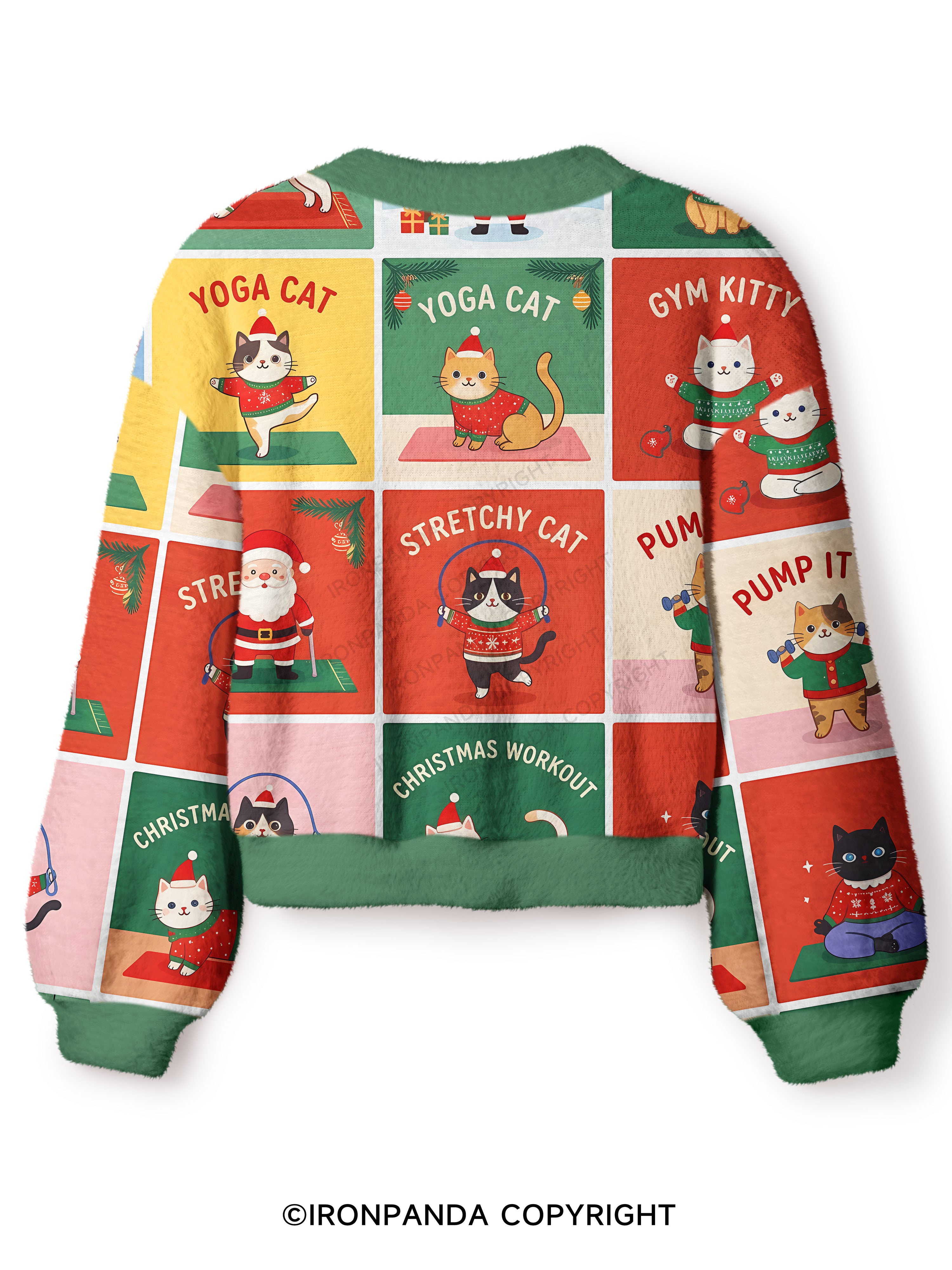 CHRISTMAS WORKOUT Crop Ugly Cardigan Sweater