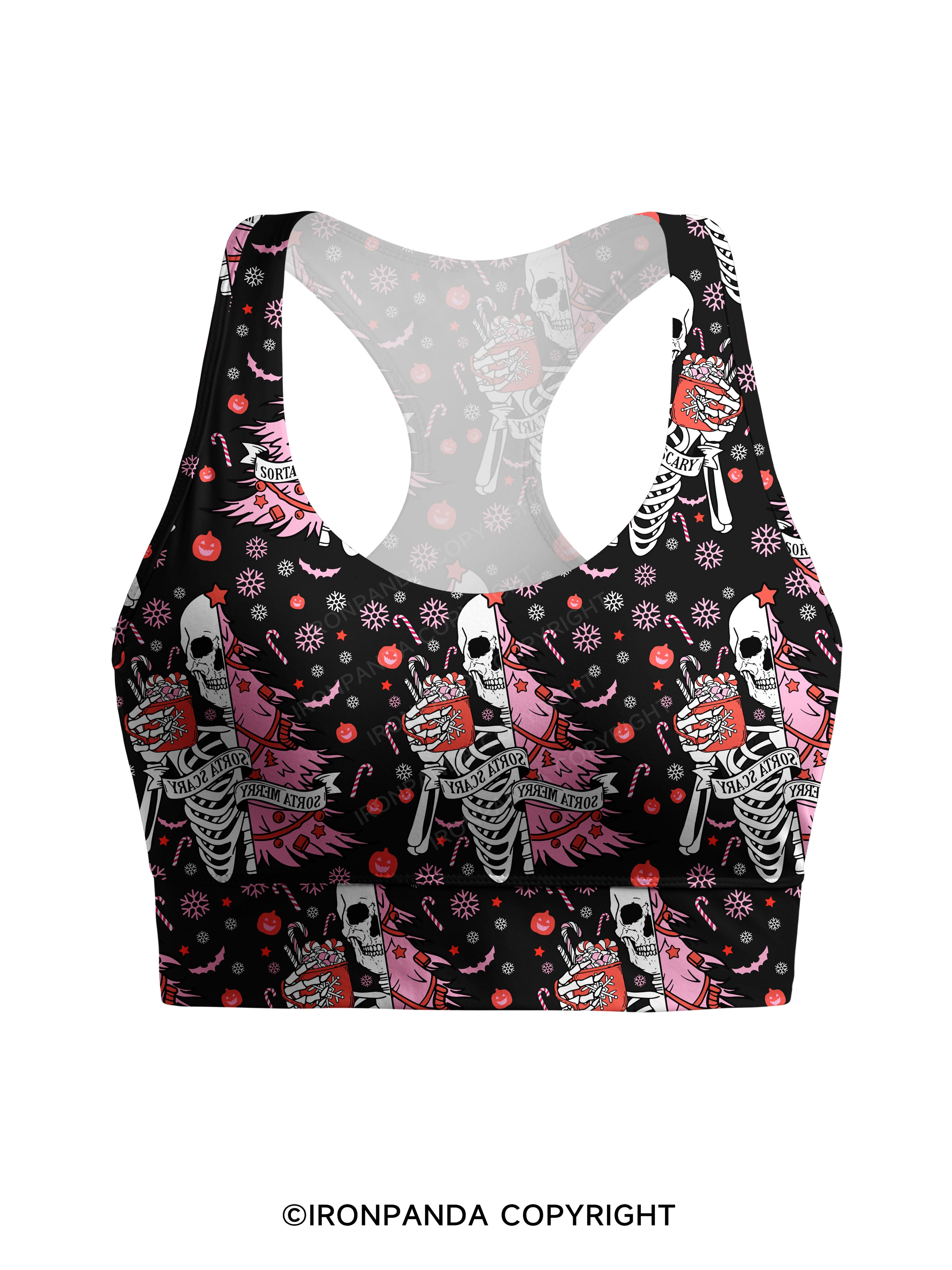 SORTA MERRY SORTA SCARY Racerback Sports Bra