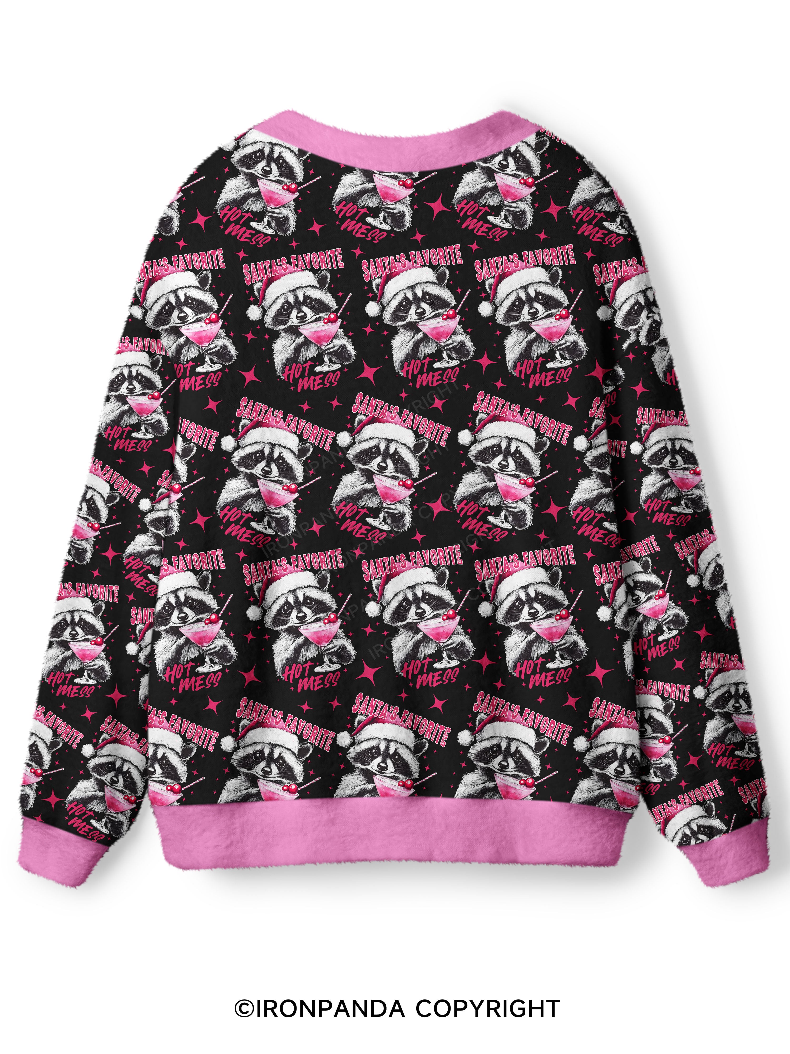 SANTA'S FAVORITE HOT MESS Ugly Cardigan Sweater
