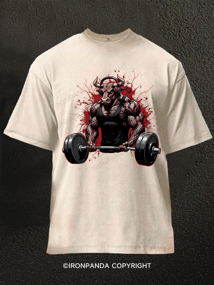 Muscle powerlifting Washed Gym Shirt