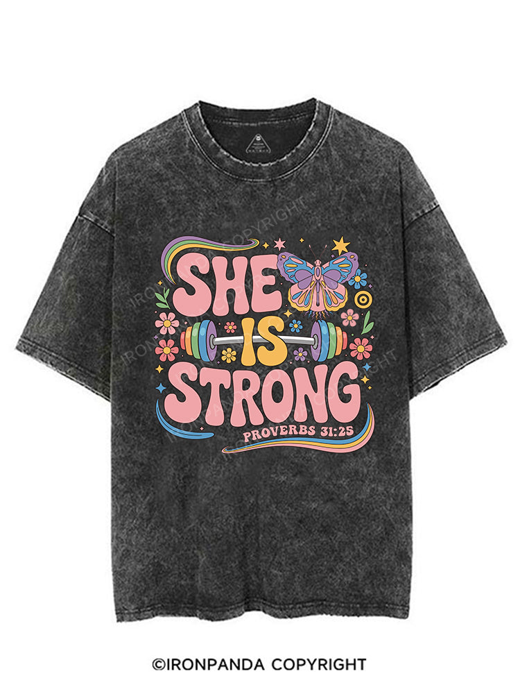 SHE IS STRONG VINTAGE GYM SHIRT