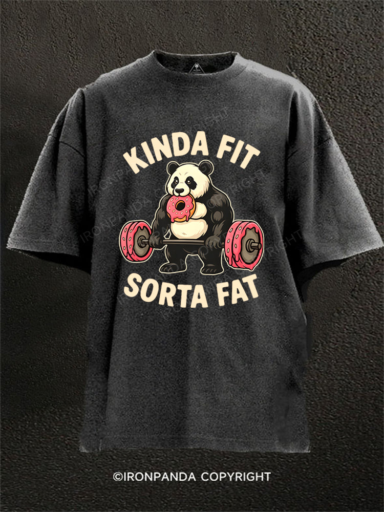 Kinda Fit Sorta Fat Panda Donut Gym Washed Gym Shirt