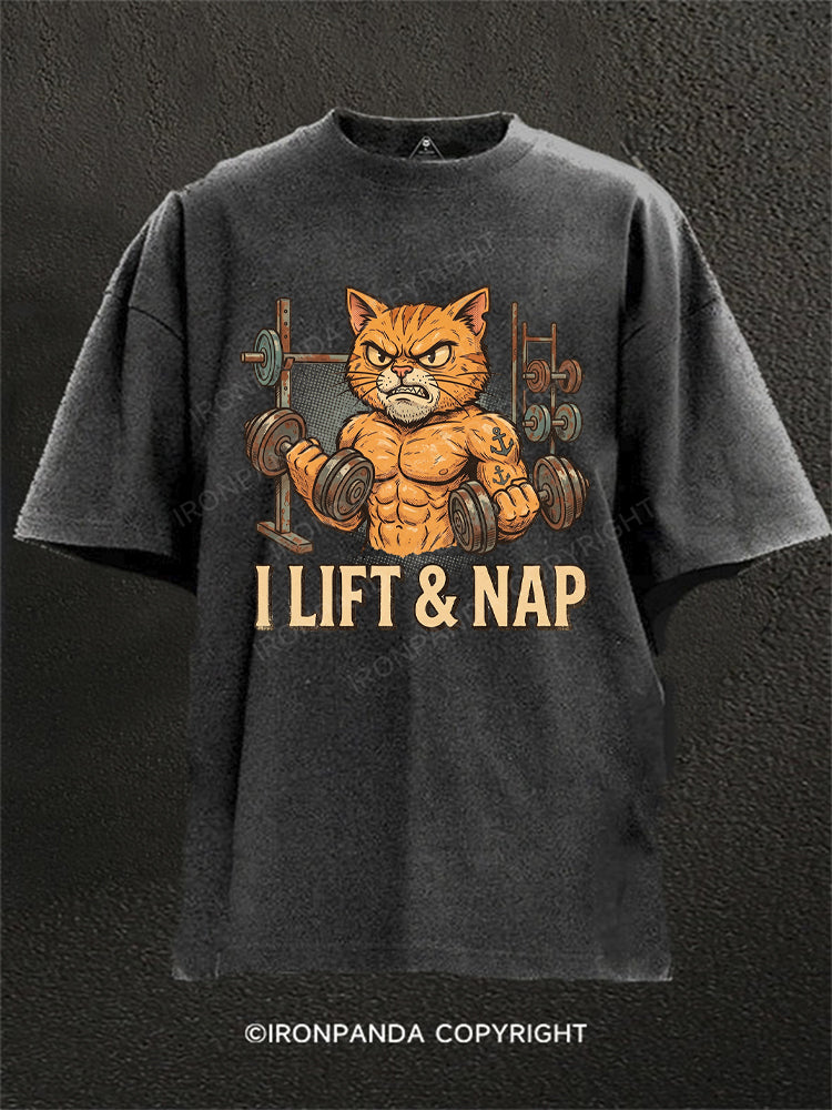 I lift and Nap Washed Gym Shirt