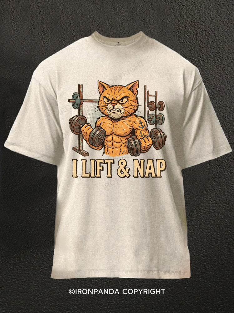 I lift and Nap Washed Gym Shirt