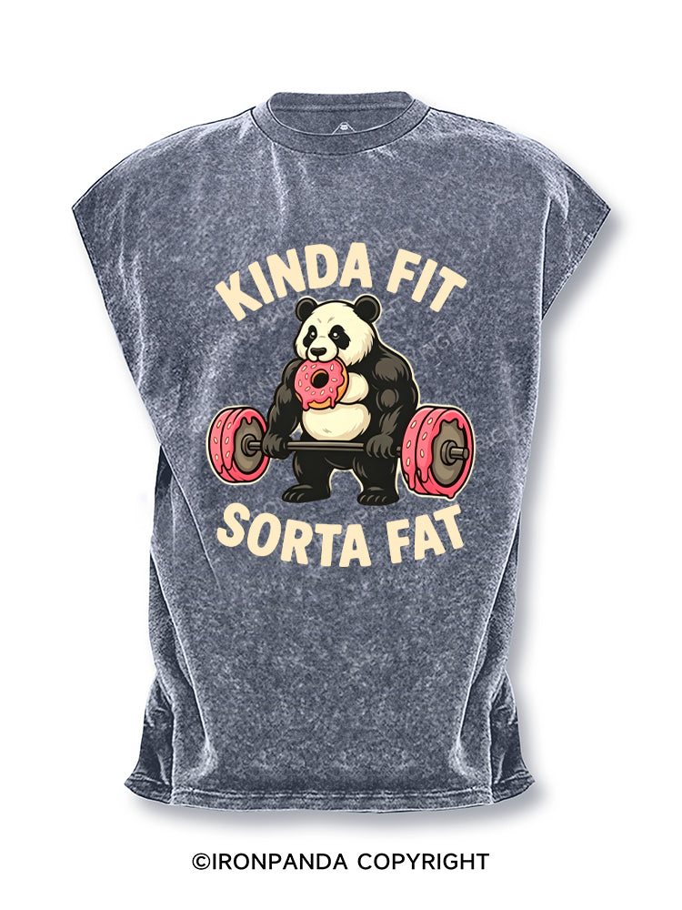 Kinda Fit Sorta Fat Panda Donut Gym Cut Off Tank