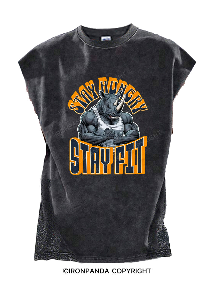 Stay Hungry Stay Fit Gym Motivation Cut Off Tank