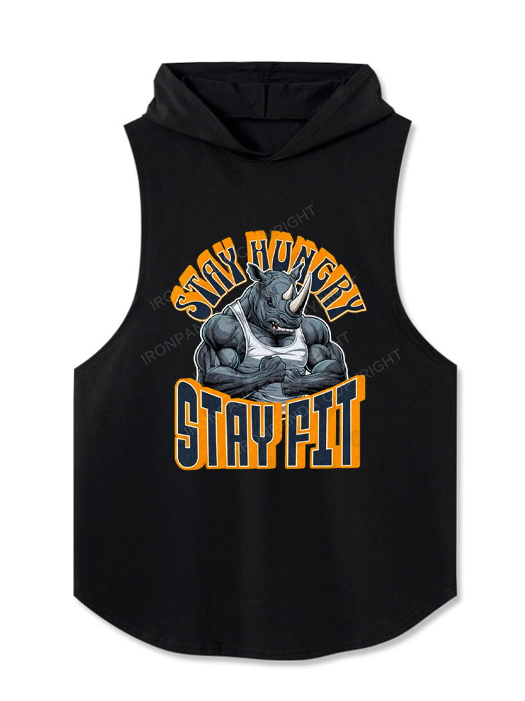 Stay Hungry Stay Fit Gym Motivation Hooded Tank