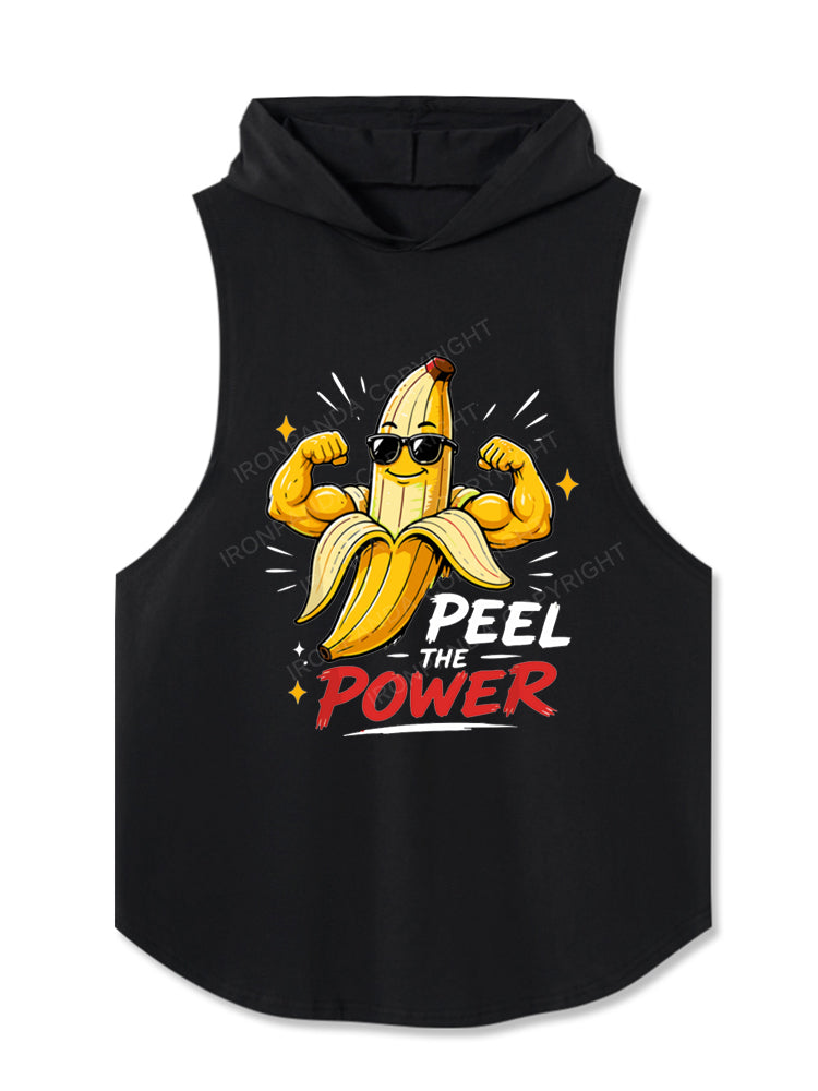 Peel The Power Funny Strong Banana Hooded Tank