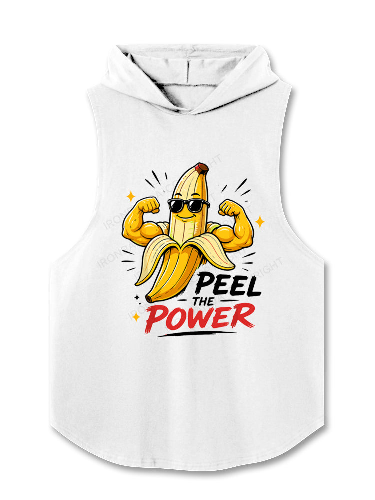 Peel The Power Funny Strong Banana Hooded Tank
