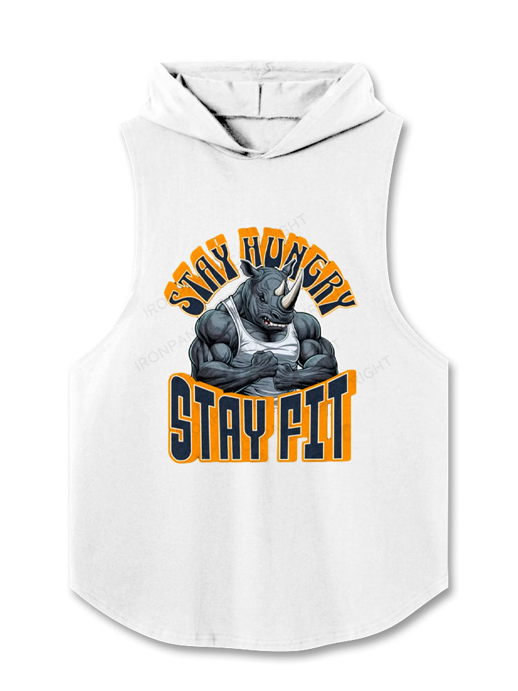 Stay Hungry Stay Fit Gym Motivation Hooded Tank