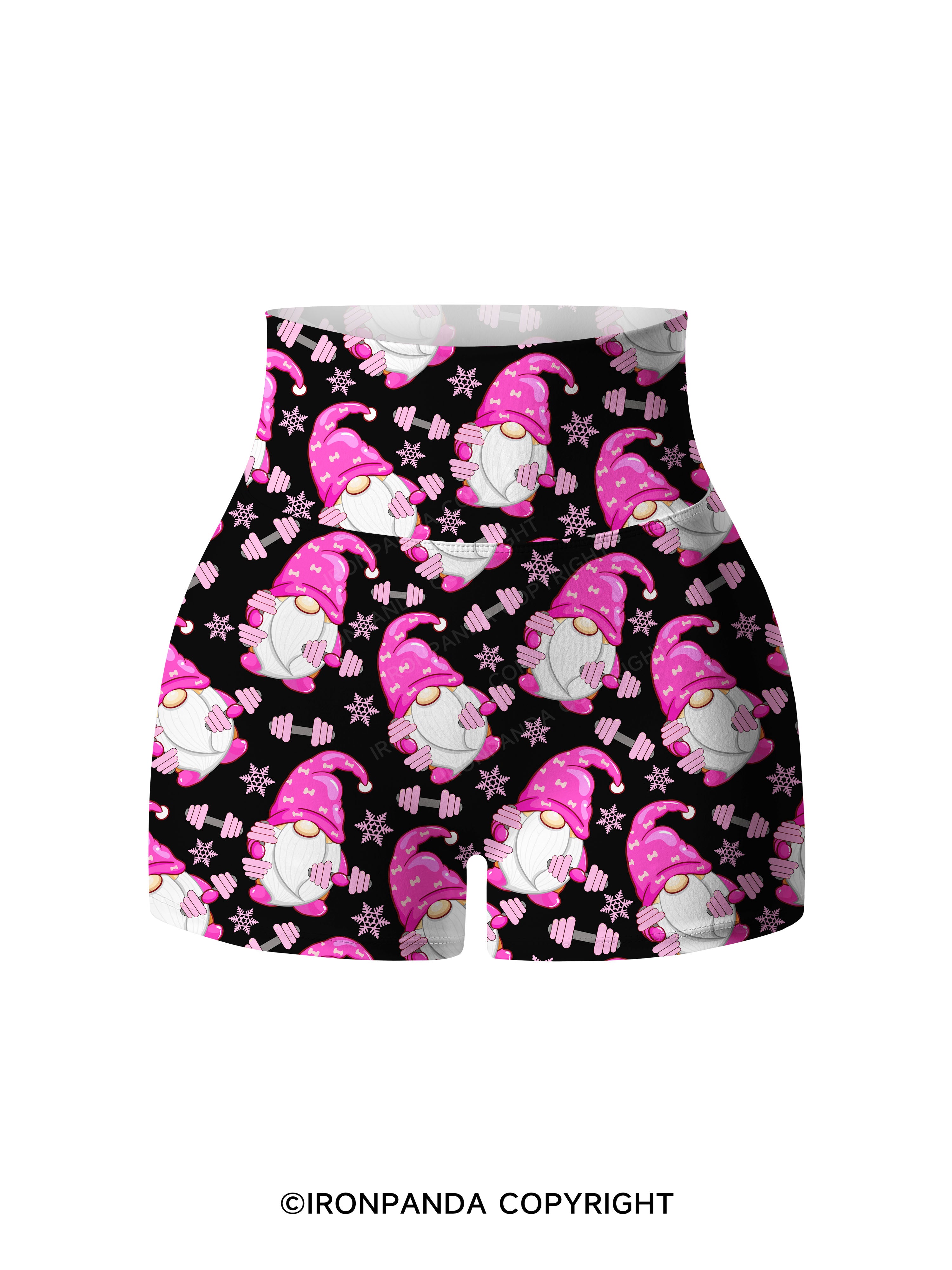 gnome no lift no gift Printed Yoga Shorts