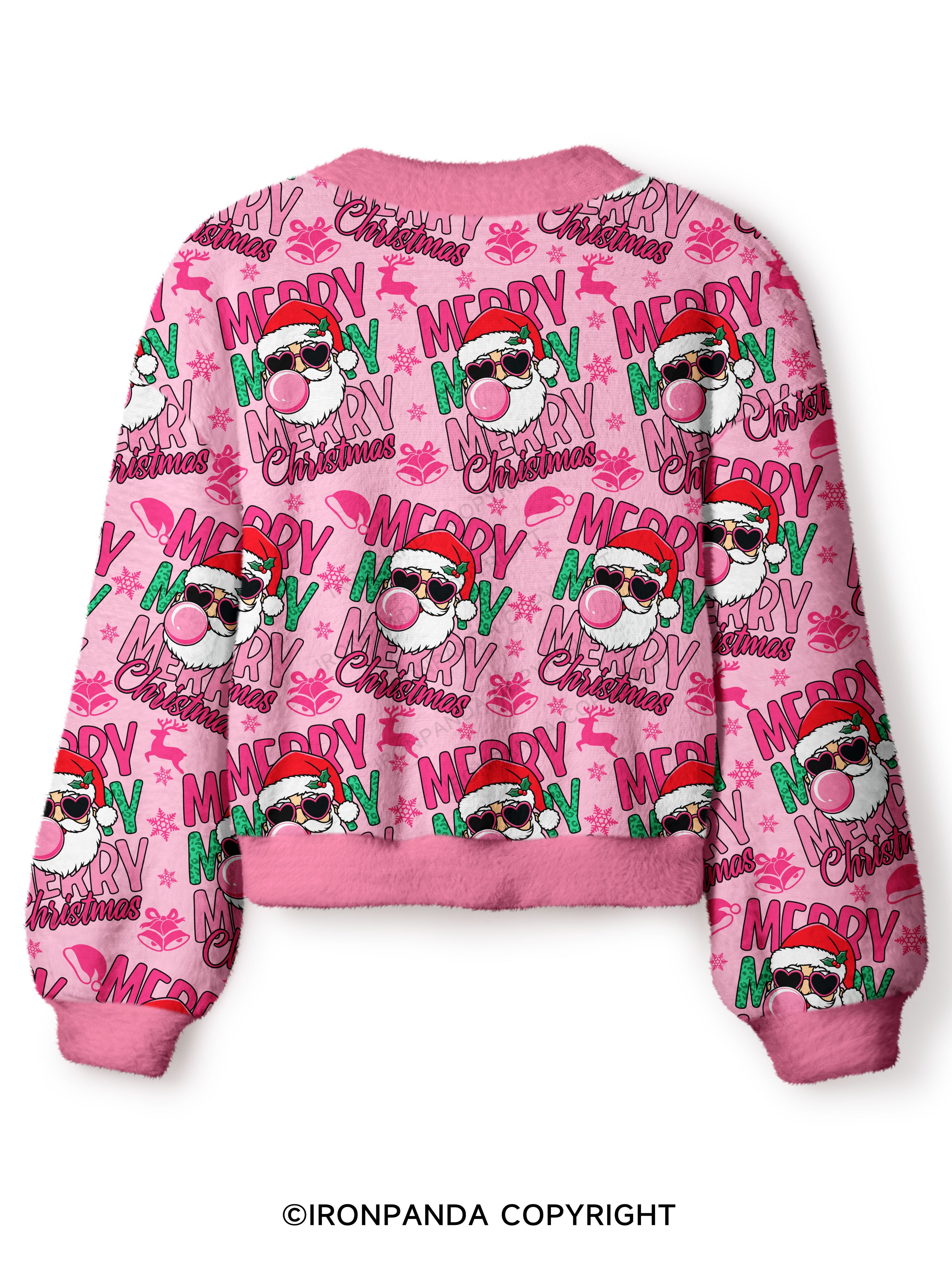 MERRY MERRY MERRY CHRISTMAS Crop Ugly Cardigan Sweater
