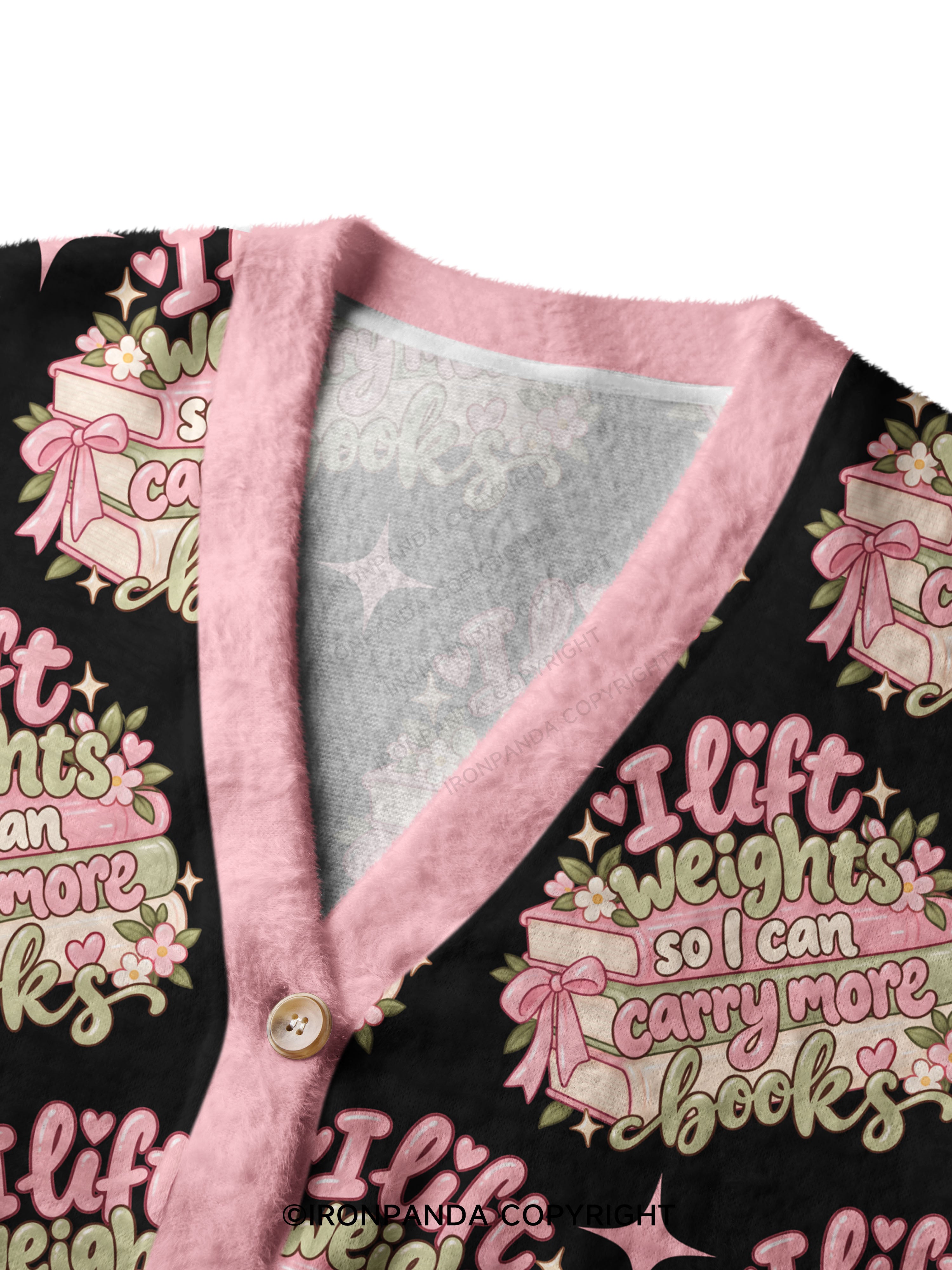 I Lift Weights So I Can Carry More Books Crop Ugly Cardigan Sweater