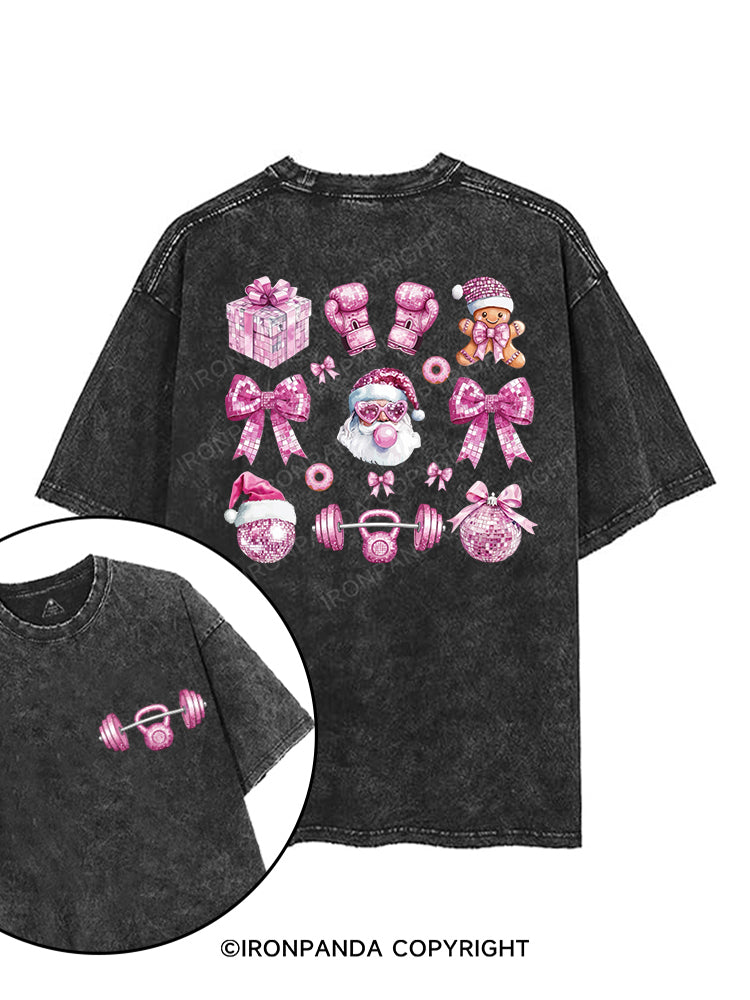 Holiday Hustle and Pink Glow printed Gym Shirt