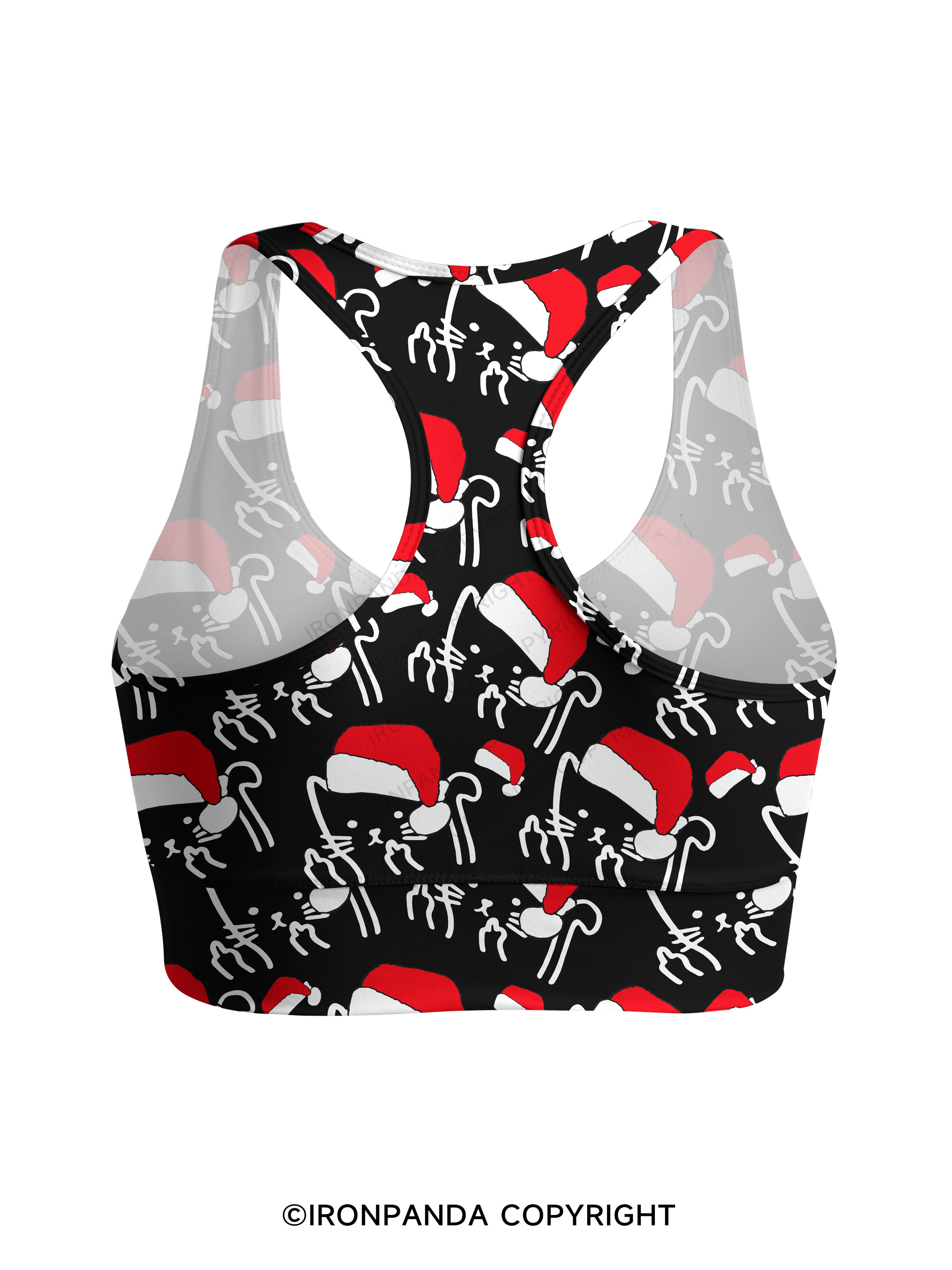 MEOWY CHRISTMAS MOTHER FLUFFER Racerback Sports Bra