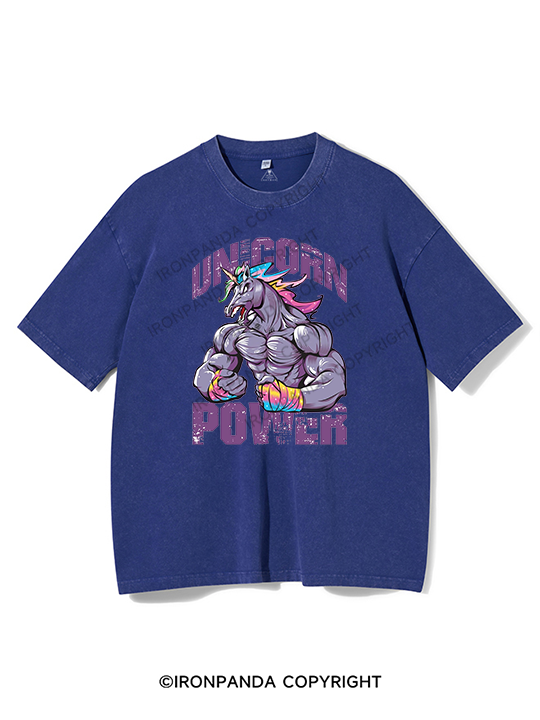 unicorn power WASHED GYM SHIRT