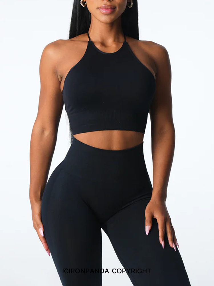 Backless Drawstring Sports Bra