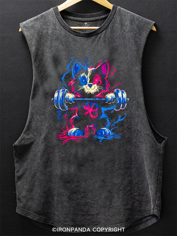 lift heavy pet cat SCOOP BOTTOM COTTON TANK