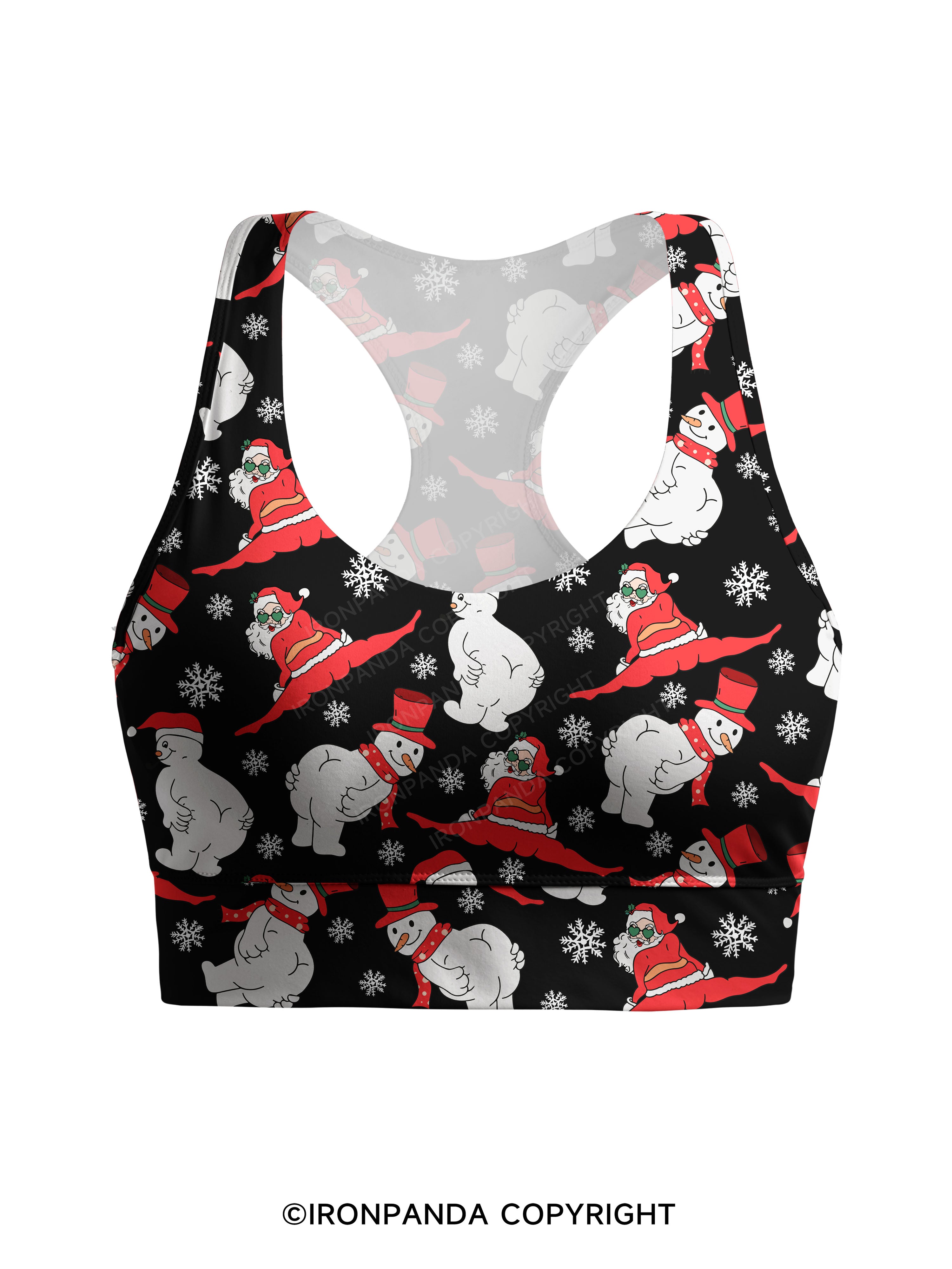 MERRY FITMAS AND A HAPPY NEW REAR Racerback Sports Bra