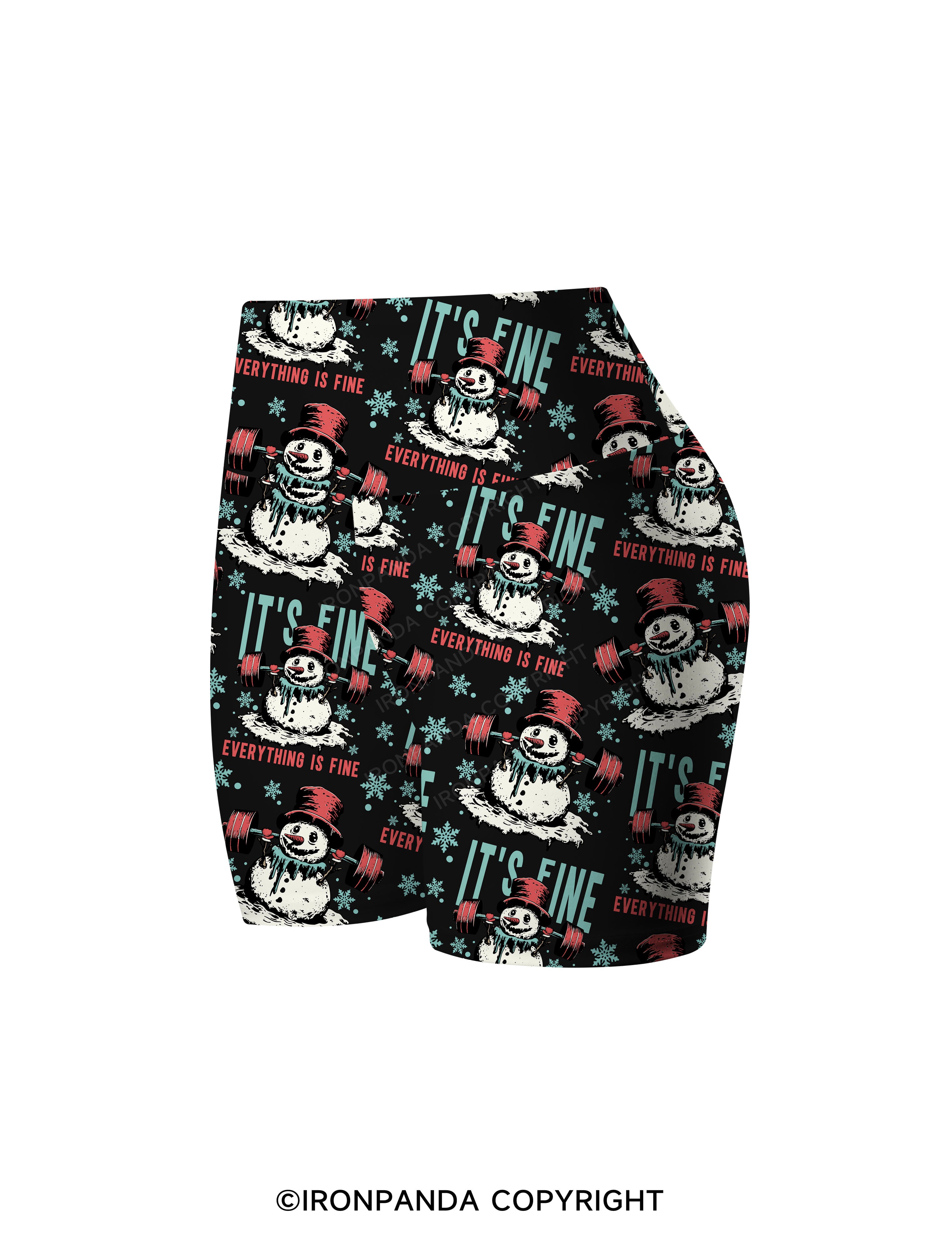 IT'S FINE EVERYTHING IS FINE Printed Yoga Cycling Shorts