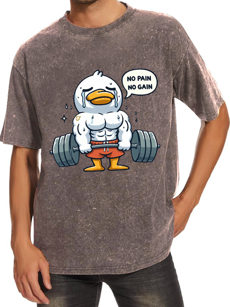 No Pain No Gain Duck Washed Gym Shirt