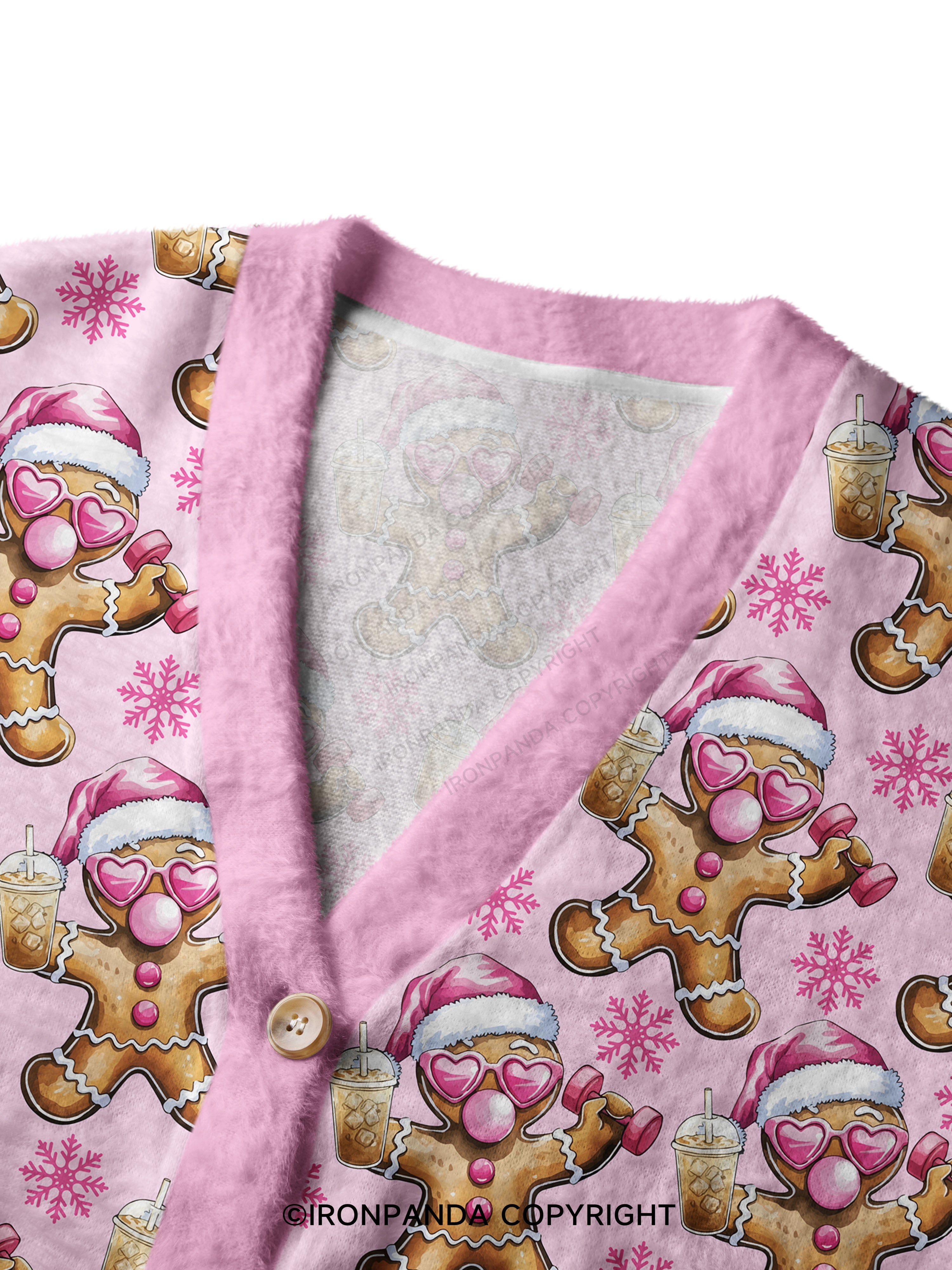 Fit Gingerbread Crop Ugly Cardigan Sweater