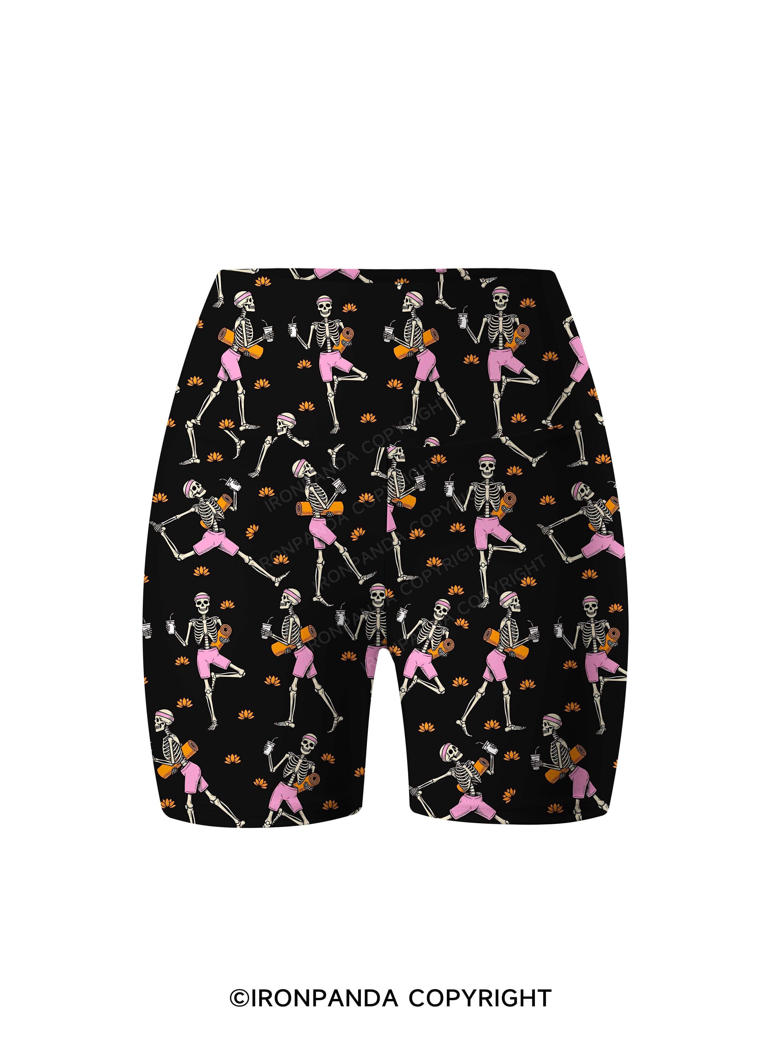 SKELETON YOGA FITNESS Printed Yoga Cycling Shorts
