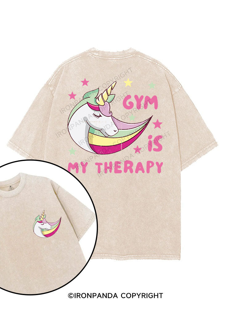 GYM IS MY THERAPY printed Gym Shirt