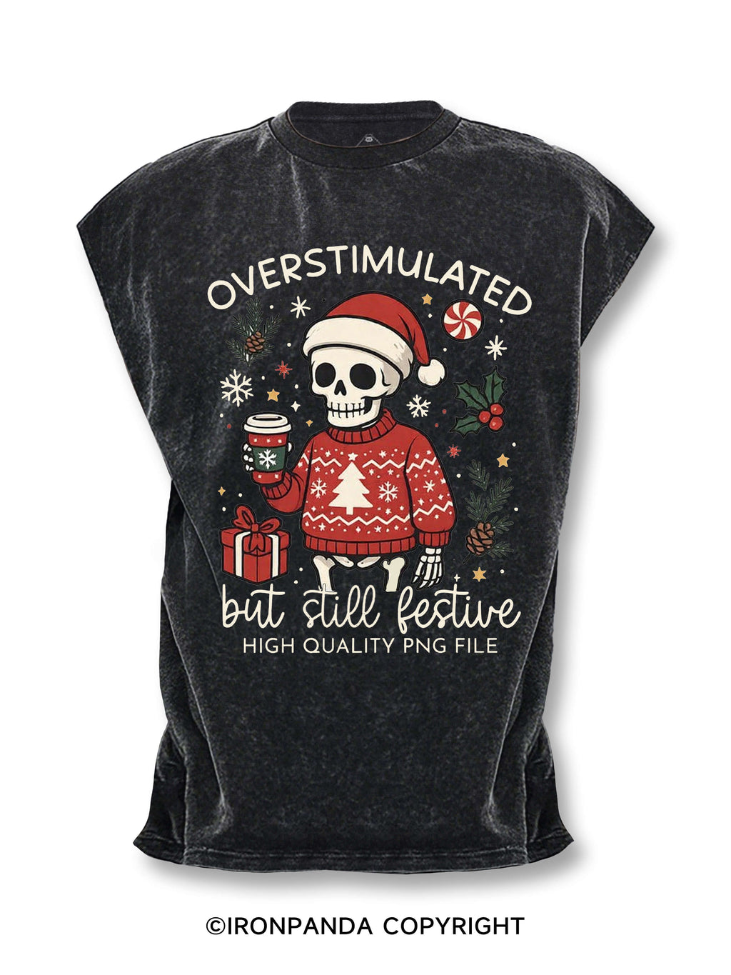 Overstimulated But Still Festive Cut Off Tank